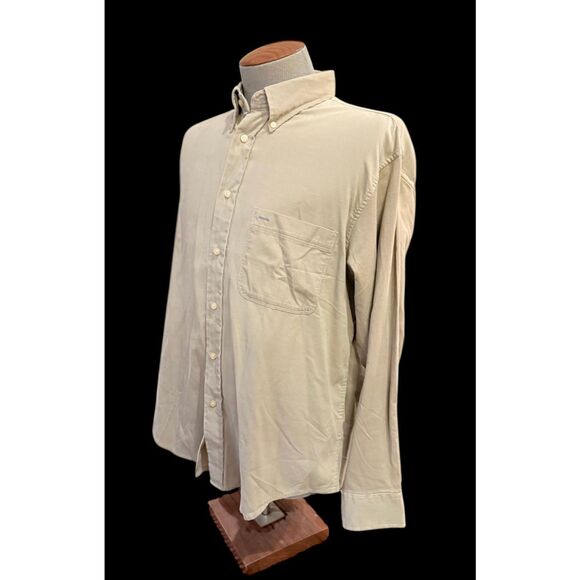 IZOD 21 Whale Corduroy Men’s Button Down Shirt Large Tan Weekend - Picture 3 of 9